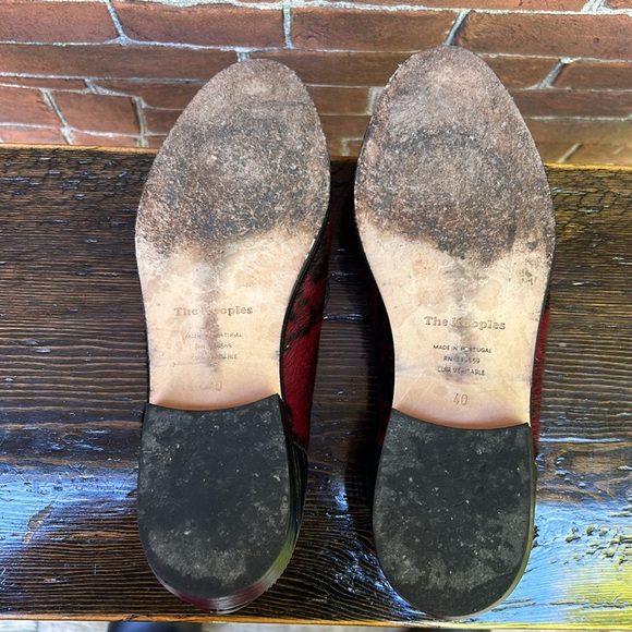 The Kooples Pony Hair Python Print Red Black Loafers Leather - Picture 6 of 7